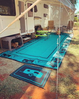Camping Design - Teal & Black