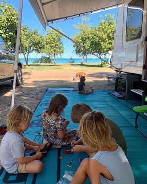 Camping Design - Teal & Black