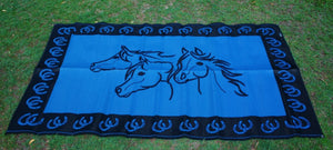 Horse Heads Design - Mats By Design - eco friendly affordable lightweight recycled plastic camping camper indoor outdoor mat rug 