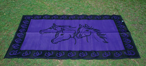 Horse Heads Design - Mats By Design - eco friendly affordable lightweight recycled plastic camping camper indoor outdoor mat rug