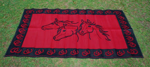 Horse Heads Design - Mats By Design - eco friendly affordable lightweight recycled plastic camping camper indoor outdoor mat rug
